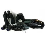 A COLLECTION OF VINTAGE BINOCULARS Including a cased pair of Sunagor Megazoom, Leica Ultrabid