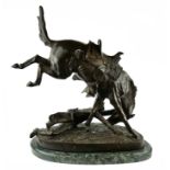 AFTER FREDERIC REMINGTON, 1861 - 1906, A LARGE LIMITED EDITION BRONZE SCULPTURE Titled 'The Wicked