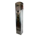 A VINTAGE NATIONAL STAINLESS STEEL CIGARETTE VENDING MACHINE 6D with craven and mirrored