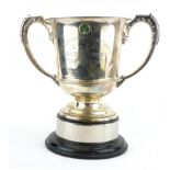 LONDON, MIDLANDS AND SCOTTISH RAILWAY, A LARGE SILVER PRESENTATION TROPHY CUP Twin handles with