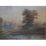 WITHDRAWN A LATE 19TH/EARLY 20TH CENTURY WATERCOLOUR, LANDSCAPE View of Windsor Castle, with a