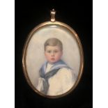 GERTRUDE MASSEY, 1868 - 1957, OVAL MINIATURE PORTRAIT Graham Carr Dunn, June 1910, aged 3 years