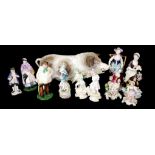 A COLLECTION OF EARLY 20TH CENTURY CONTINENTAL PORCELAIN FIGURES Including a pair of Bisque