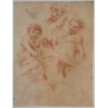 CIRCLE OF BARTOLOMÉ ESTEBAN MURILLO, SEVILLE, 1618 - 1682, 17TH CENTURY SANGUINE DRAWING LAID TO