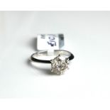 AN 18CT WHITE GOLD AND ROUND BRILLIANT CUT DIAMOND RING (size M/N). (approx diamond weight 2.1ct)