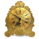 A 18th CENTURY AUSTRIAN GILT BRASS BAROQUE ZAPPLER TABLE CLOCK Engraved with scrolling foliage and