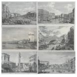 AFTER GIOVANNI BATTISTA MORETTI, 1700 - 1761 AND ANTONIO CANALETTO, 1697 - 1768, A SET OF MOUNTED