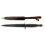 FAIRBAIRN SYKES DAGGER BY IMPERIAL GUDEDGE CUTLERY COMPANY In original leather sheath. (length of