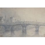 JAMES ABBOTT MCNEILL WHISTLER, 1834 - 1903, 19TH CENTURY DRAWING Old Battersea Bridge, signed with