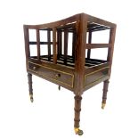 A 19TH CENTURY REGENCY ROSEWOOD FOUR SECTION CANTERBURY With gilt metal mounts and a single