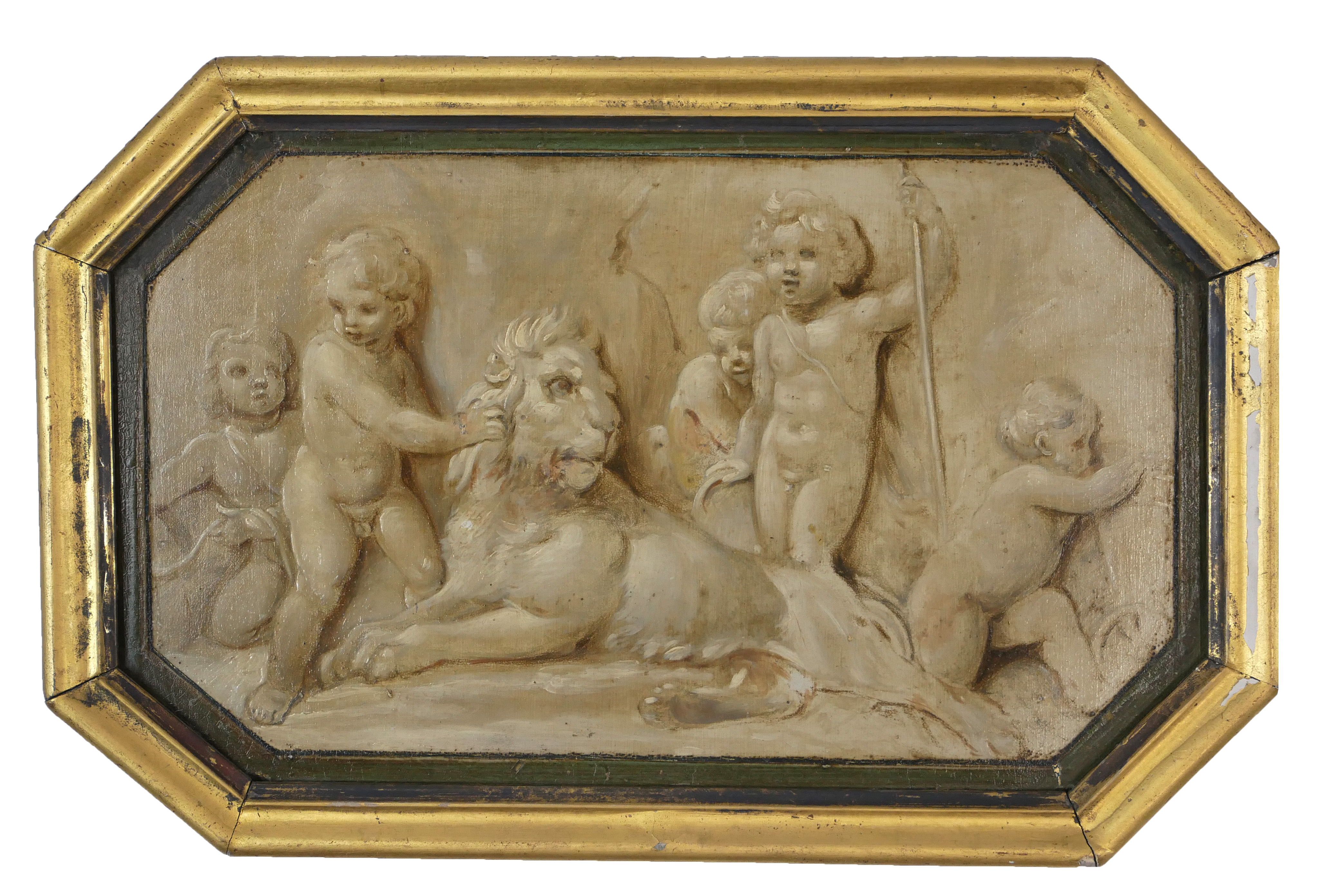 ATTRIBUTED TO JACOB DE WIT, AMSTERDAM, 1695 - 1754, A PAIR OF 18TH CENTURY OILS ON PANEL Putti - Image 2 of 8