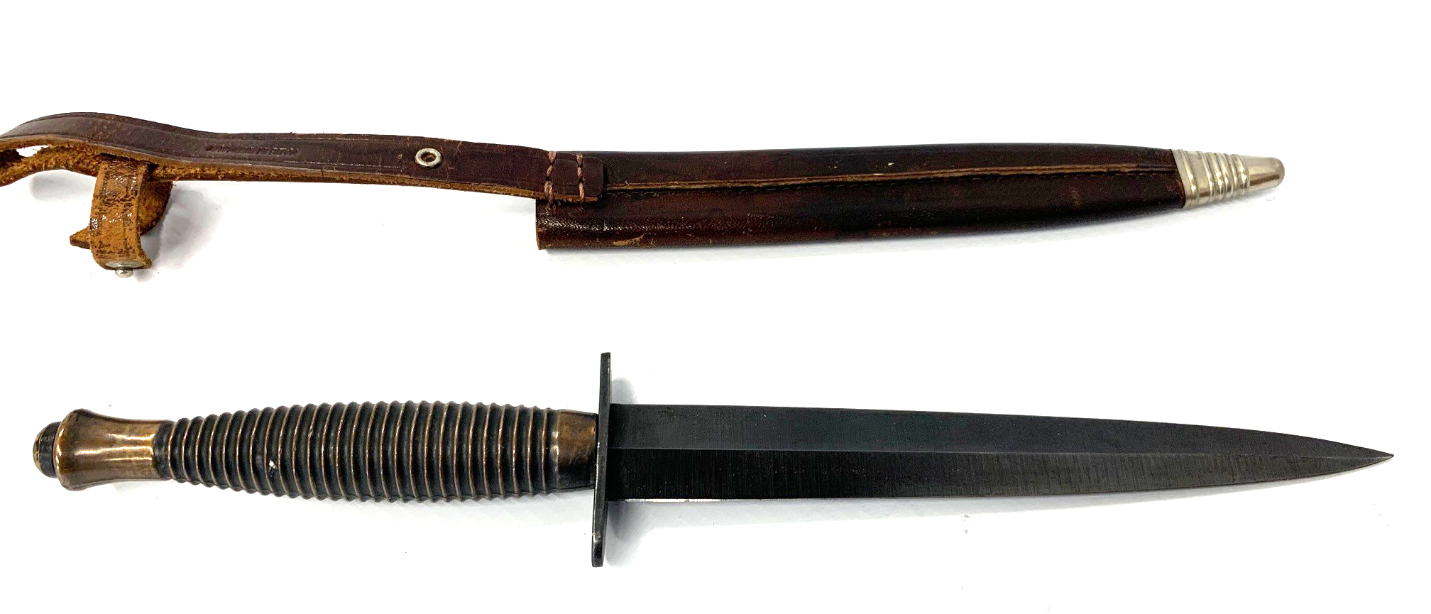 FAIRBAIRN SYKES DAGGER BY IMPERIAL GUDEDGE CUTLERY COMPANY In original leather sheath. (length of - Image 2 of 5