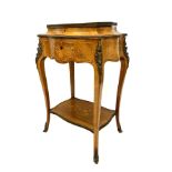 A 19TH CENTURY LOUIS XV DESIGN GILT BRONZE MOUNTED KINGWOOD AND MARQUETRY INLAID OCCASIONAL TABLE