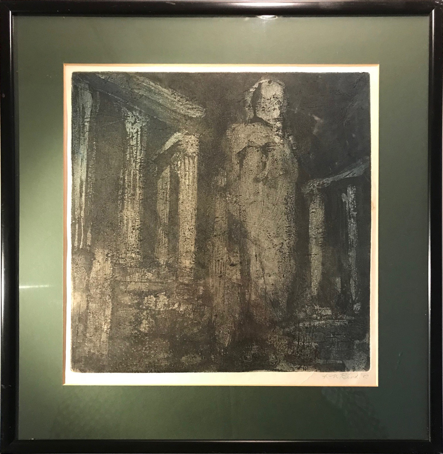 H.N. BIRD, 20TH CENTURY MODERN BRITISH ETCHING WITH AQUATINT Classical Ruins, signed in pencil lower