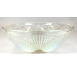 RENÉ LALIQUE, FRENCH, 1860 - 1945, OPALESCENT COQUILLE PATTERN GLASS BOWL Signed 'R. Lalique,
