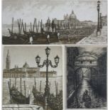 20TH CENTURY 20TH CENTURY ITALIAN SCHOOL GROUP OF THREE LIMITED EDITION DRYPOINT ETCHINGS AND