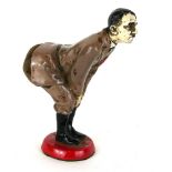 A COLD PAINTED METAL FIGURAL NOVELTY PIN CUSHION Modelled as Hitler with velvet cushion to rear. (