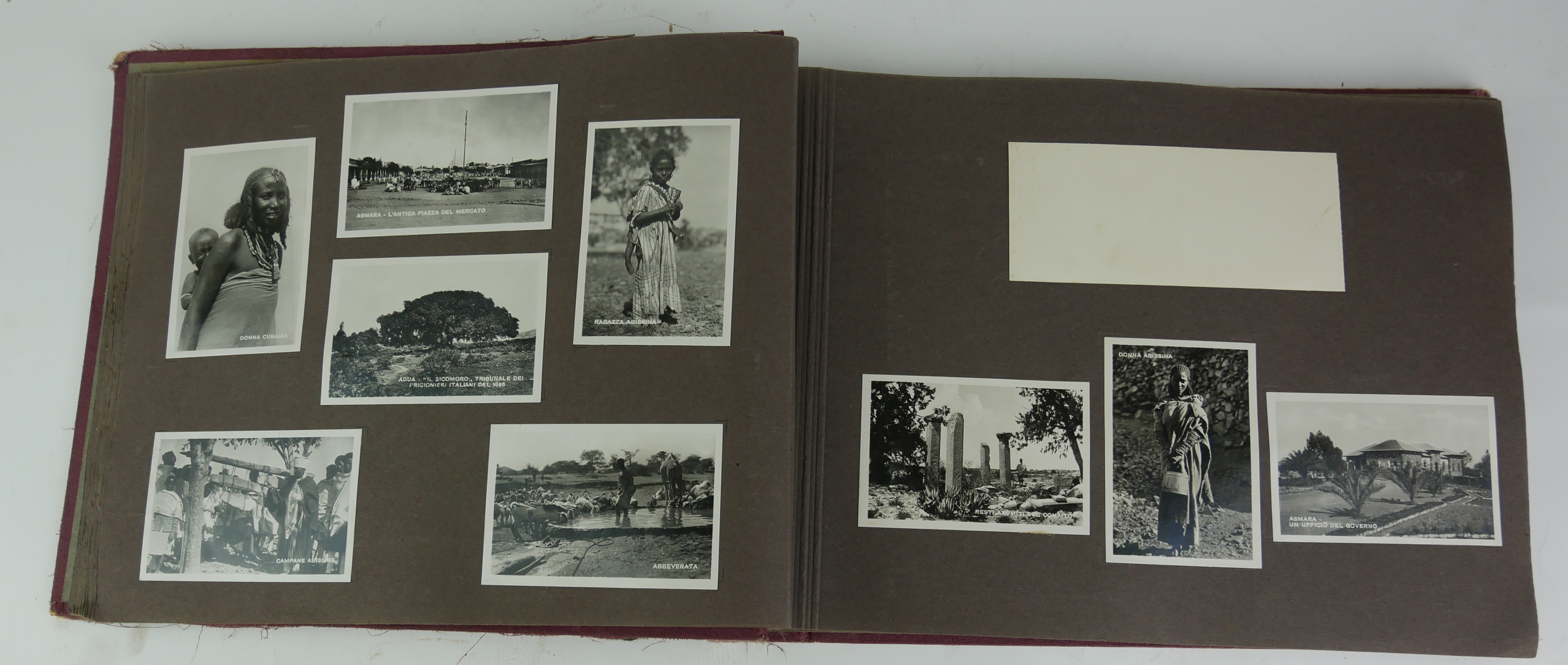 AN ALBUM OF BLACK AND WHITE PHOTOGRAPHIC CARDS OF ETHIOPIA Titled 'Fondazione Dell Impero Anno 1x - Image 11 of 15