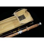 HARDY, A VINTAGE FISHING ROD Three sections titled 'Salmon Fly', with cork handle and