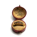 AN EARLY 20TH CENTURY 18CT GOLD AND GARNET FIVE STONE RING Having a row of graduating round cut