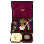 A COLLECTION OF EARLY 20TH CENTURY MILITARY AND CIVILIAN MEDALS To include a pair of WWI British War