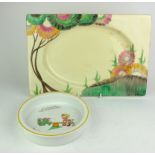 CLARICE CLIFF, ROYAL STAFFORDSHIRE-WILKINSON FACTORY, BIARRITZ RANGE, AN ART DECO RHODANTHE