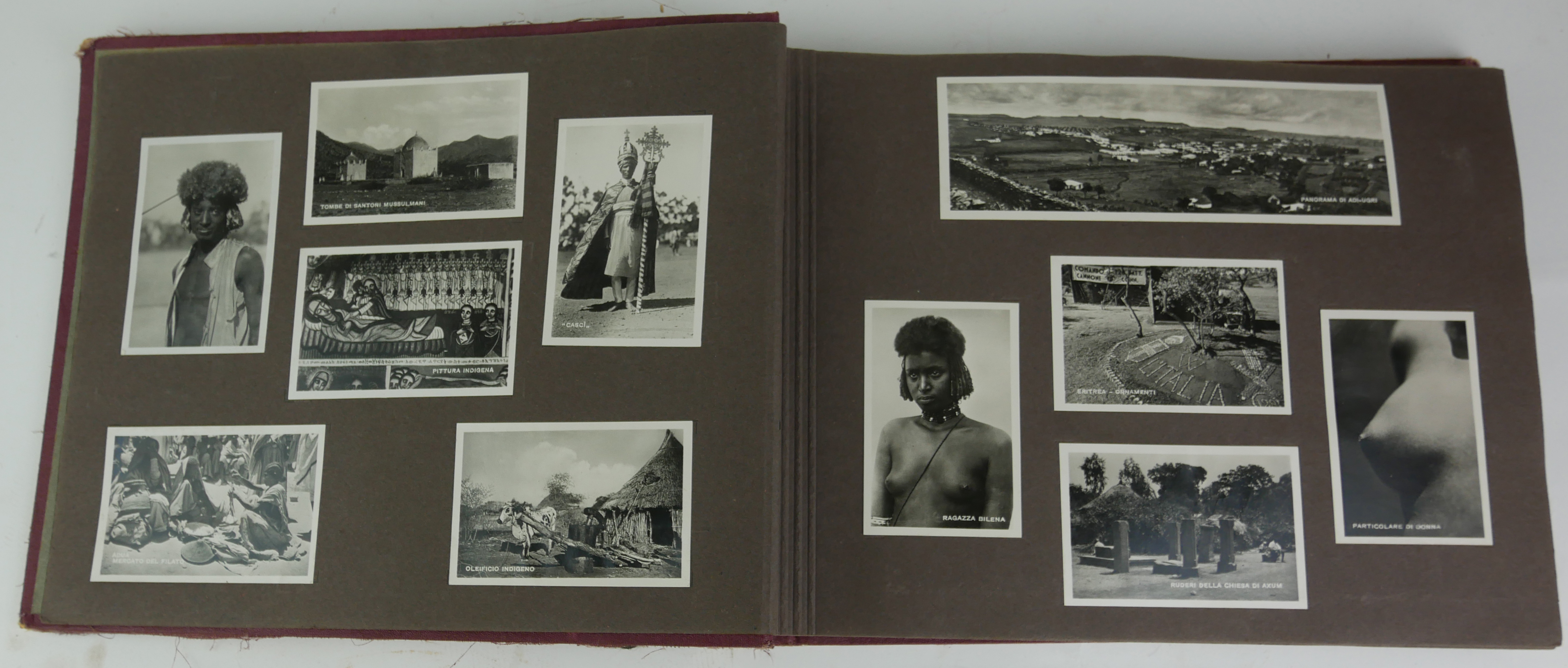 AN ALBUM OF BLACK AND WHITE PHOTOGRAPHIC CARDS OF ETHIOPIA Titled 'Fondazione Dell Impero Anno 1x - Image 8 of 15