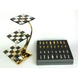 STAR TREK, A CASED TRIDIMENSIONAL CHESS SET Issued by the Franklin Mint with gold and silver