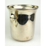 A CONTINENTAL SILVER ICE BUCKET Plain form, having twin handles and flared rim, marked '800M'. (