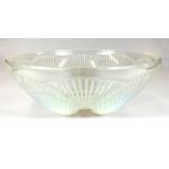 RENÉ LALIQUE, FRENCH, 1860 - 1945, OPALESCENT COQUILLE PATTERN GLASS BOWL Signed R. Lalique, France.