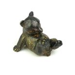 STUART DEVLIN, A SILVER 'BEAR' NOVELTY PAPERWEIGHT Seated pose with gold plated finish to underside,