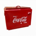 A LARGE ALUMINIUM 21ST CENTURY COCA COLA COOL BOX With galvanised steel liner. (53cm x 47cm x