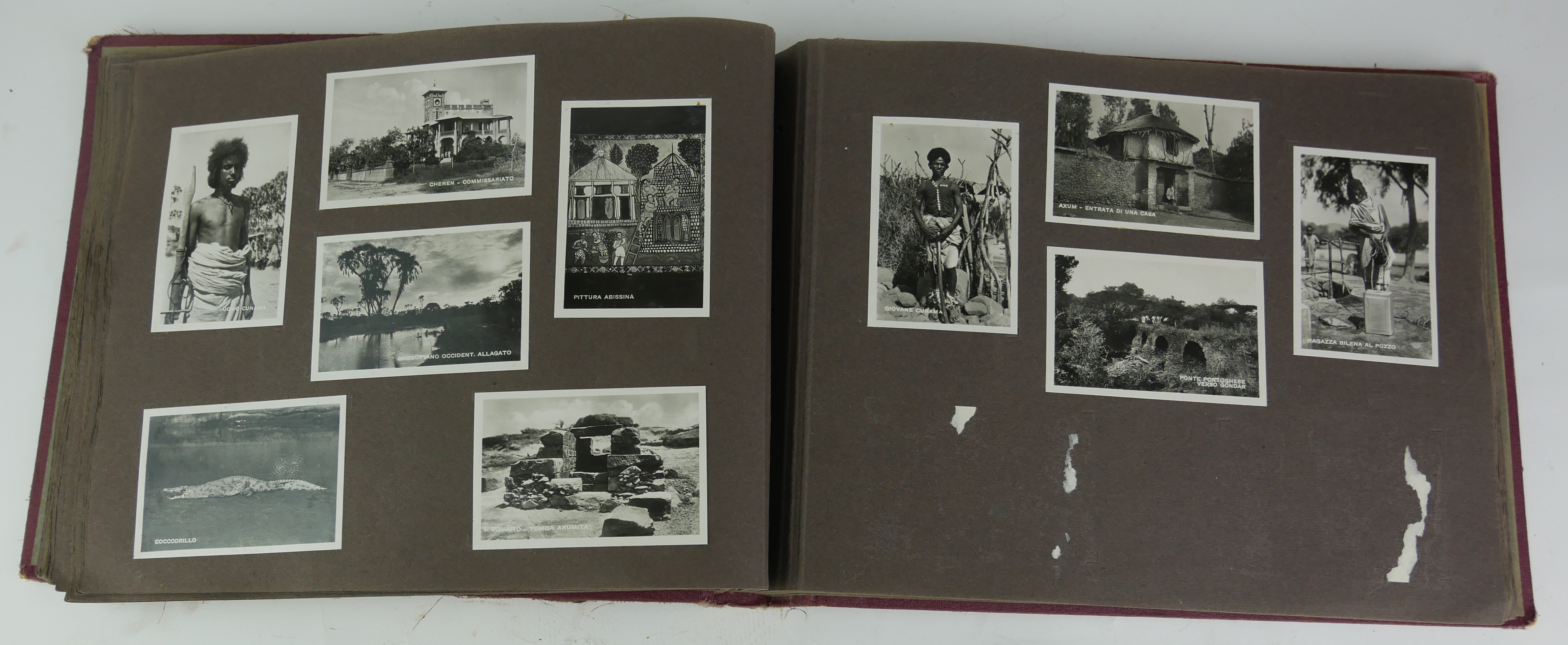 AN ALBUM OF BLACK AND WHITE PHOTOGRAPHIC CARDS OF ETHIOPIA Titled 'Fondazione Dell Impero Anno 1x - Image 13 of 15