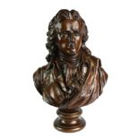 BARBEDIENNE FOR TIFFANY & CO., A BRONZE PORTRAIT BUST OF FRIDERICUS SCHILLER Signed. (42cm)