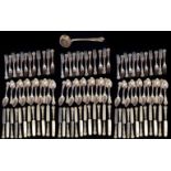 A RARE AND EXTENSIVE SET OF LATE 19TH/EARLY 20TH CENTURY CONTINENTAL SILVER CUTLERY A thirty-six