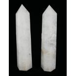 A PAIR OF ROCK CRYSTAL OBELISKS Plain design. (medium size)