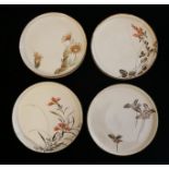 A SET OF FOUR EARLY 20TH CENTURY JAPANESE PORCELAIN SHALLOW BOWLS Each hand painted with