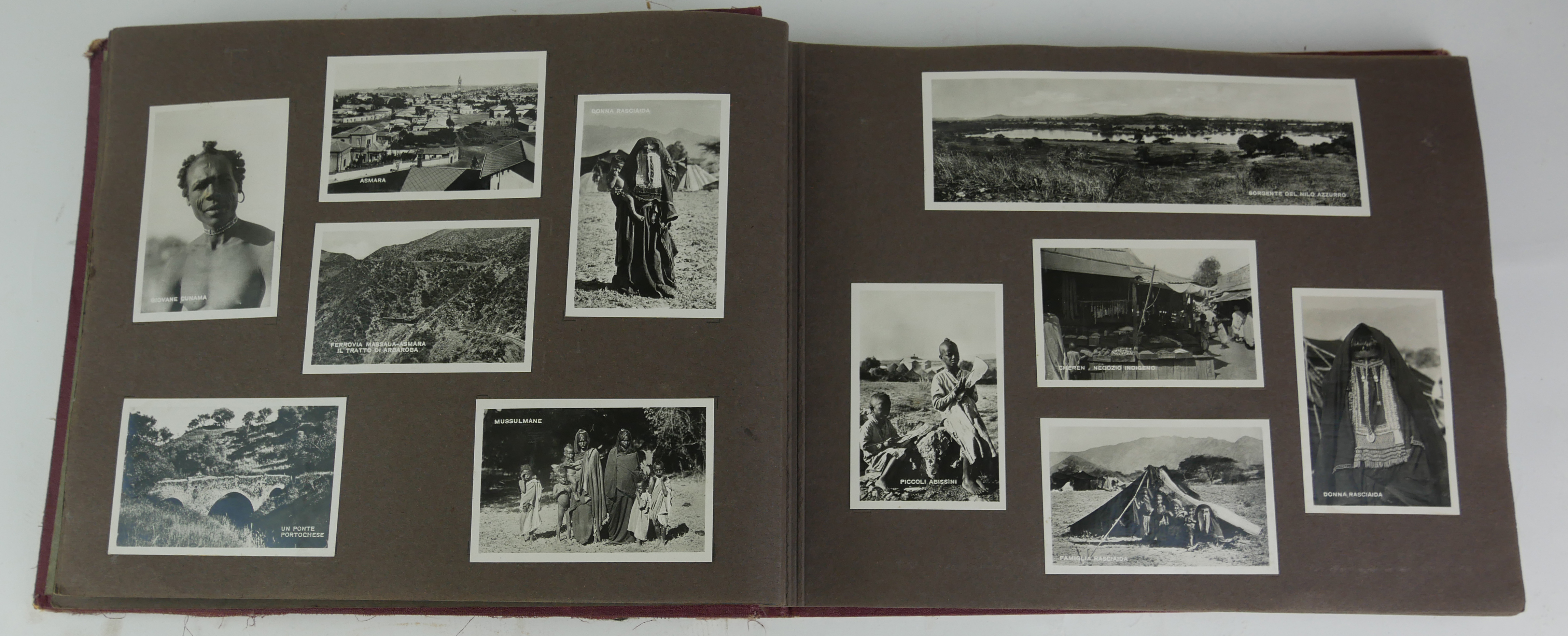 AN ALBUM OF BLACK AND WHITE PHOTOGRAPHIC CARDS OF ETHIOPIA Titled 'Fondazione Dell Impero Anno 1x - Image 9 of 15