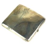 A VICTORIAN SILVER PRESENTATION RECTANGULAR CURVED CIGARETTE CASE Hallmarked Birmingham, 1899,