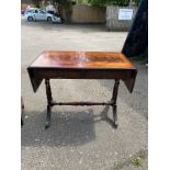 A REGENCY STYLE MAHOGANY SIDE CABINET The single drawer above a cupboard, along with a sofa