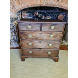 A GEORGIAN MAHOGANY CHEST OF TWO SHORT ABOVE THREE LONG DRAWERS. (93cm x 49cm x 103cm) Condition: