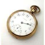 AN EARLY 20TH CENTURY AMERICAN GOLD PLATED GENT'S POCKET WATCH Open face marked 'Waltham', with