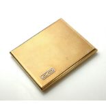 ASPREY, AN EARLY 20TH CENTURY 9CT GOLD RECTANGULAR CIGARETTE CASE Wave form engine turned