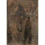 ARCHIBALD STANDISH HARTRICK, 1864 - 1950, A CHARCOAL AND PASTEL INDUSTRIAL SCENE Titled 'Stoke in
