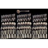 A RARE AND EXTENSIVE SET OF LATE 19TH/EARLY 20TH CENTURY CONTINENTAL SILVER CUTLERY A thirty-six