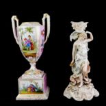 THURINGIAN, SITZENDORF, A 19TH CENTURY FIGURAL PORCELAIN TABLE CANDLESTICK Modelled with a maiden,