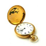 WALTHAM, AN EARLY 20TH CENTURY 18CT GOLD FULL HUNTER GENT'S POCKET WATCH With white circular dial