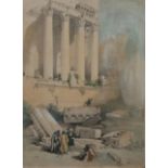 AFTER DAVID ROBERTS, 1796 - 1864, A 19TH CENTURY ARCHITECTURAL COLOURED ENGRAVING Titled 'The