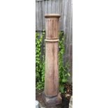 A LARGE VICTORIAN THROWN STONE CIRCULAR TAPERED CHIMNEY POT. (165cm) Condition: good