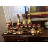 A COLLECTION OF VARIOUS VENETIAN GLASS To include ewers vases, drinking glasses etc. (tallest